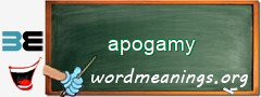 WordMeaning blackboard for apogamy